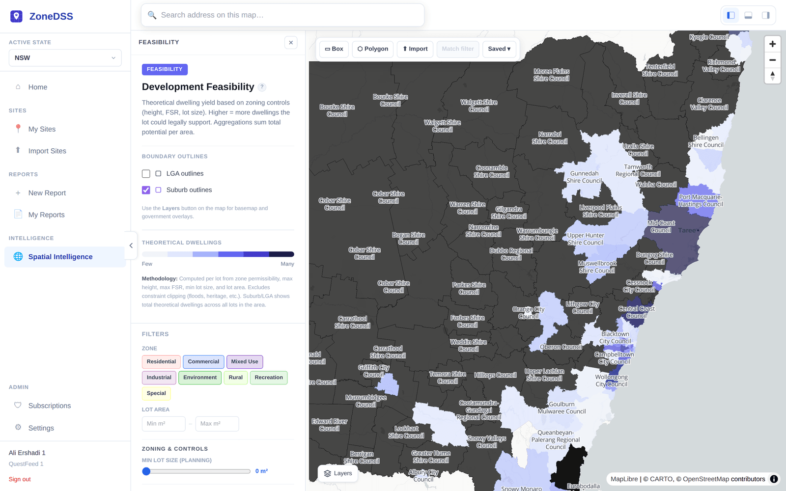 Development feasibility map